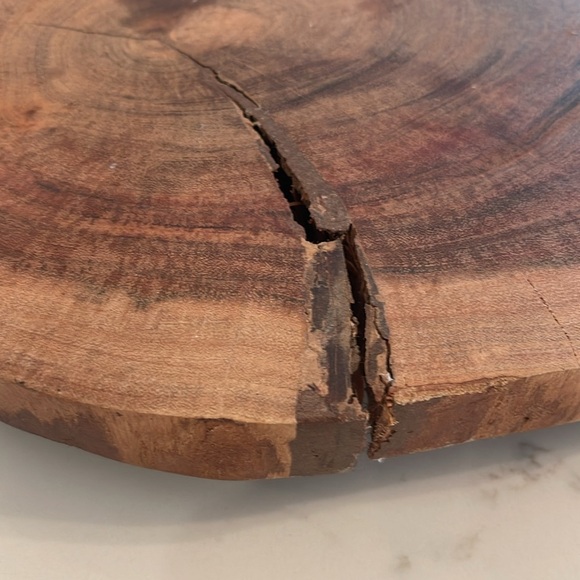 Distressed Natural wood unique footed tray - Picture 3 of 9